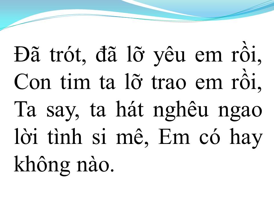 Lời bài hát SAY TÌNH