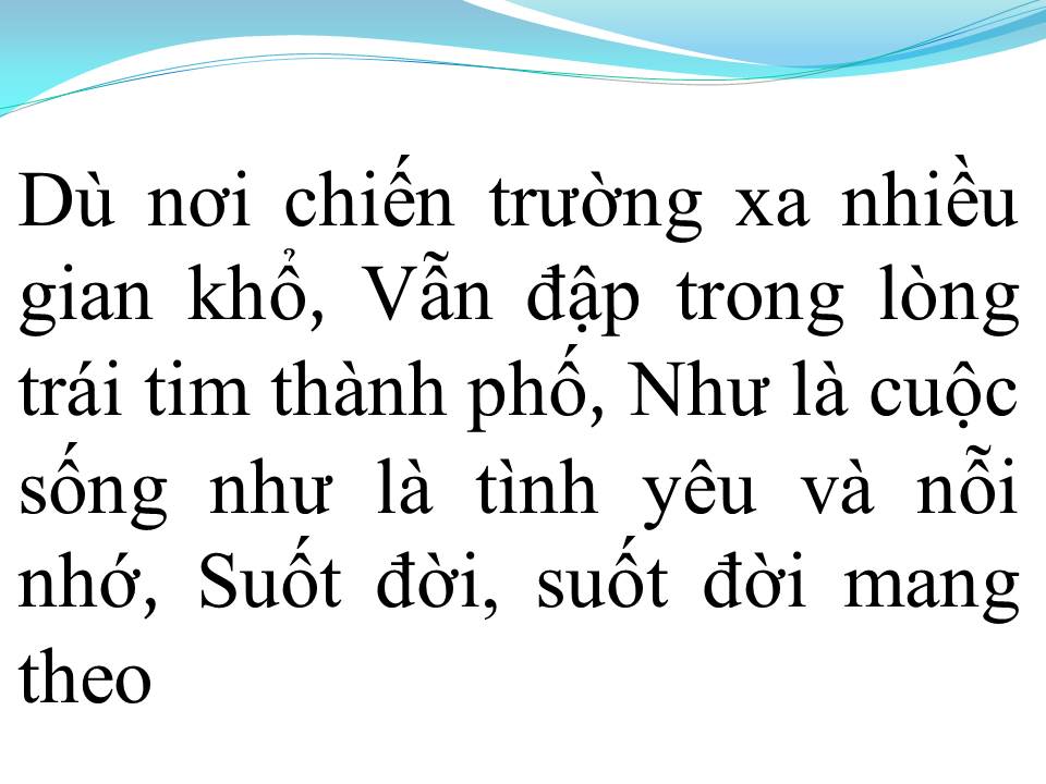 Lời bài hát THÀNH PHỐ TÌNH YÊU VÀ NỖI NHỚ