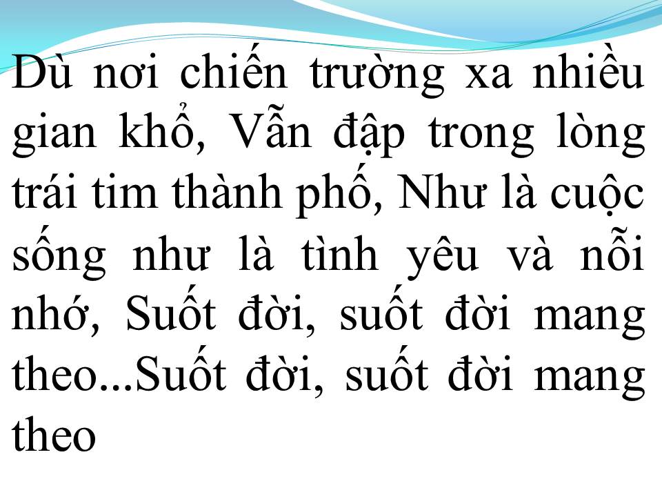 Lời bài hát THÀNH PHỐ TÌNH YÊU VÀ NỖI NHỚ