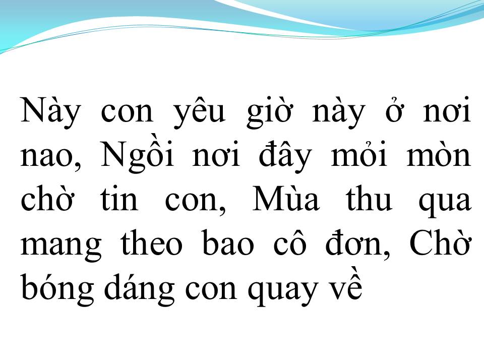 Lời bài hát MẸ YÊU ƠI