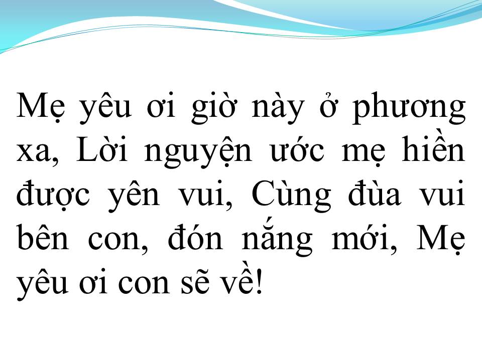 Lời bài hát MẸ YÊU ƠI