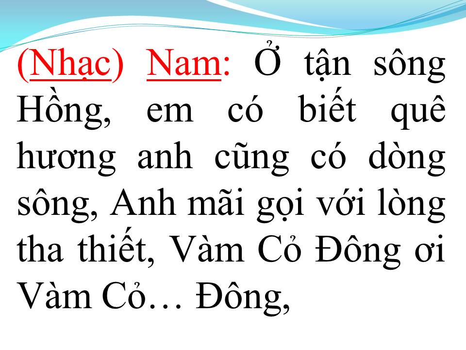 Lời bài hát DÒNG SÔNG QUÊ EM (TÂN CỔ)