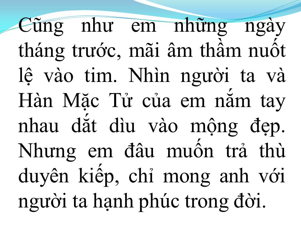 Lời bài hát HÀN MẠC TỬ (TÂN CỔ)