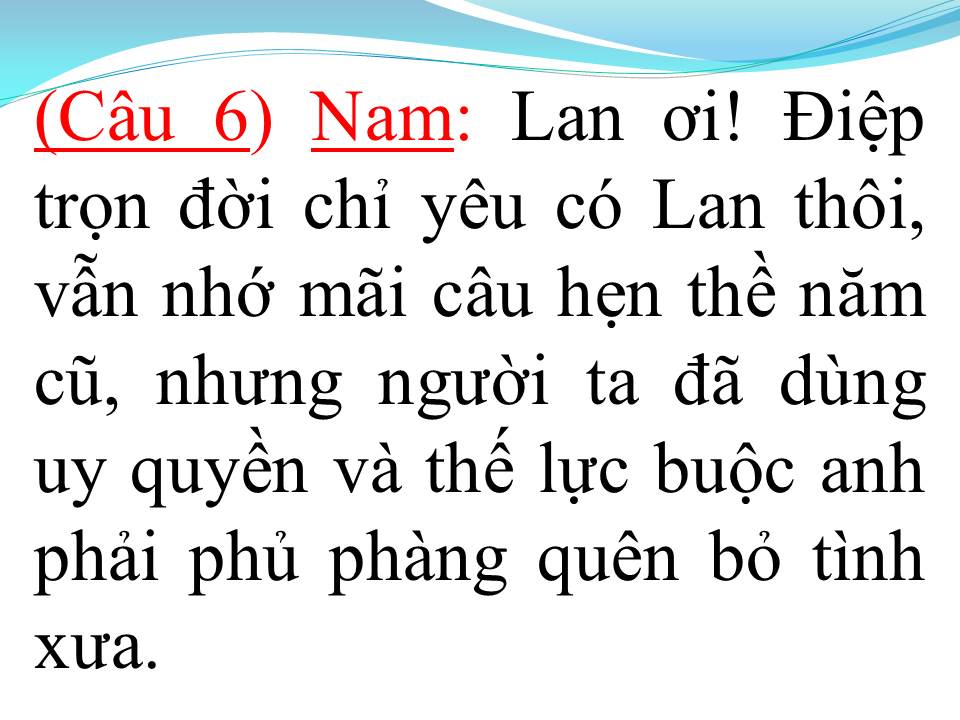 Lời bài hát CHUYỆN TÌNH LAN VÀ ĐIỆP 1 (TÂN CỔ)