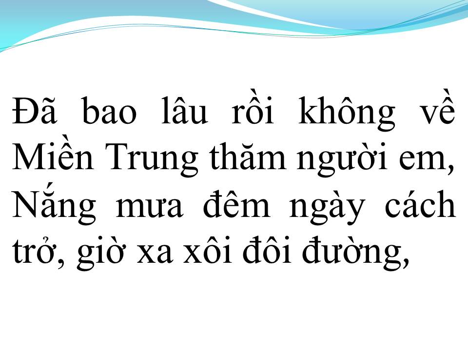 Lời bài hát THƯƠNG VỀ MIỀN TRUNG