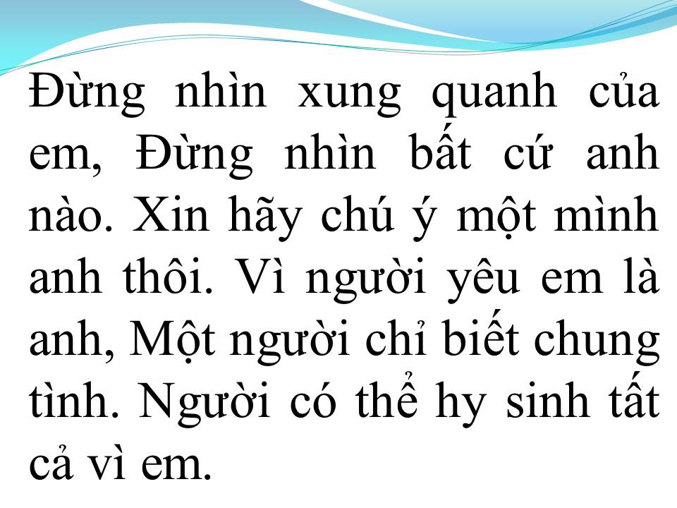 Lời bài hát NÔ LỆ TÌNH YÊU