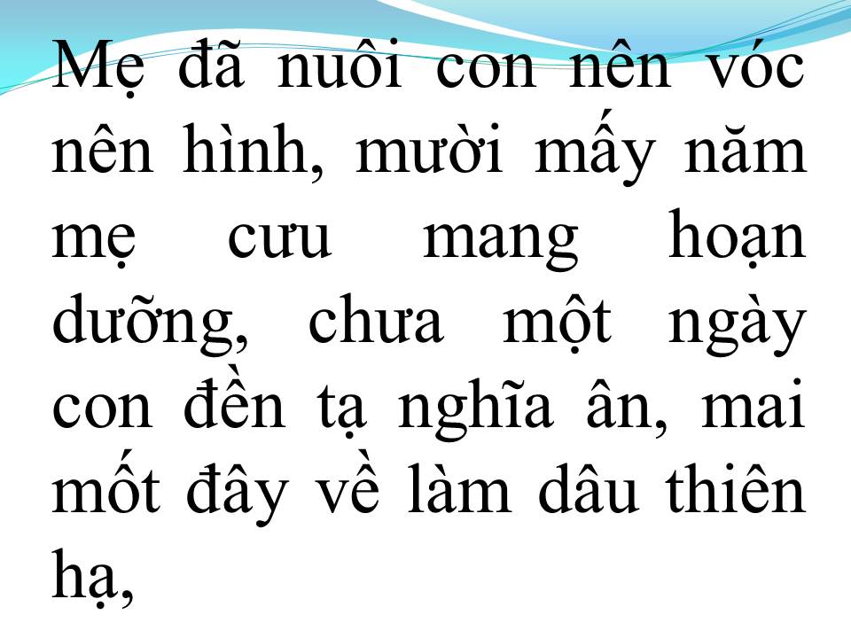 Lời bài hát CON GÁI CỦA MẸ (TÂN CỔ)