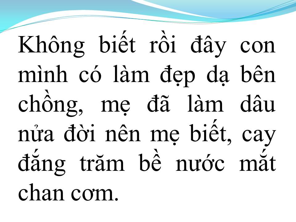 Lời bài hát CON GÁI CỦA MẸ (TÂN CỔ)