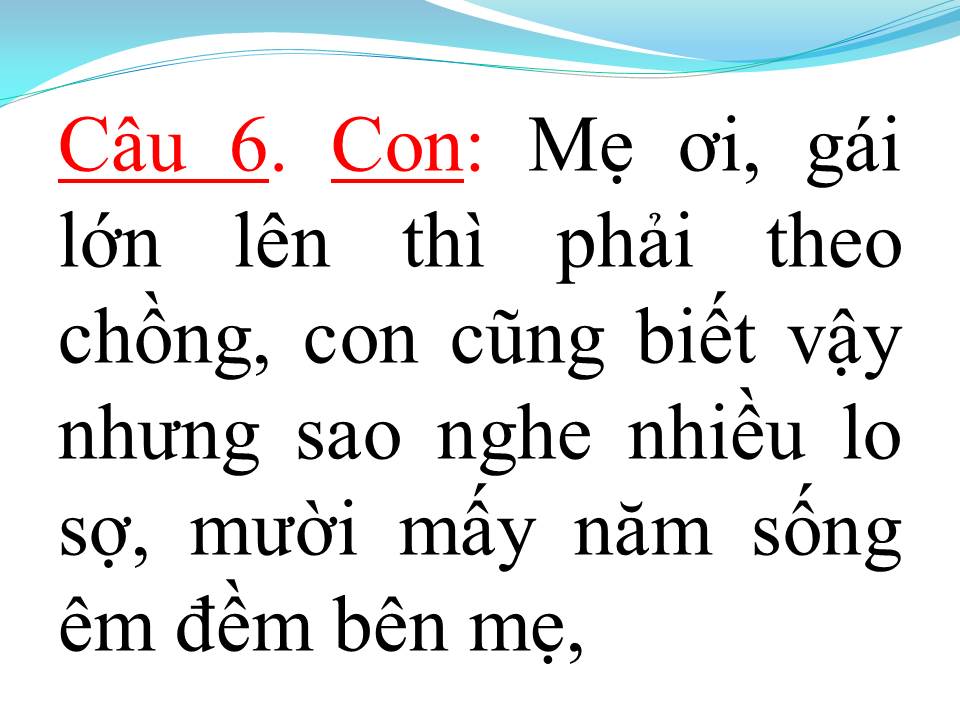 Lời bài hát CON GÁI CỦA MẸ (TÂN CỔ)