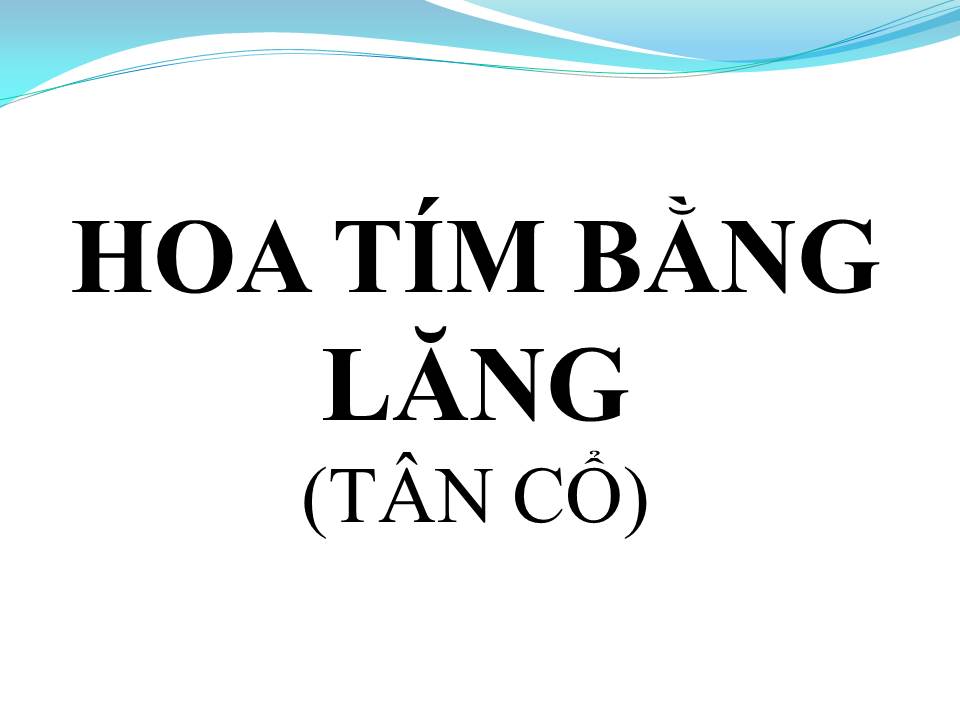 Lời bài hát HOA TÍM BẰNG LĂNG (TÂN CỔ)