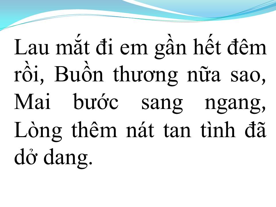 Lời bài hát SANG NGANG