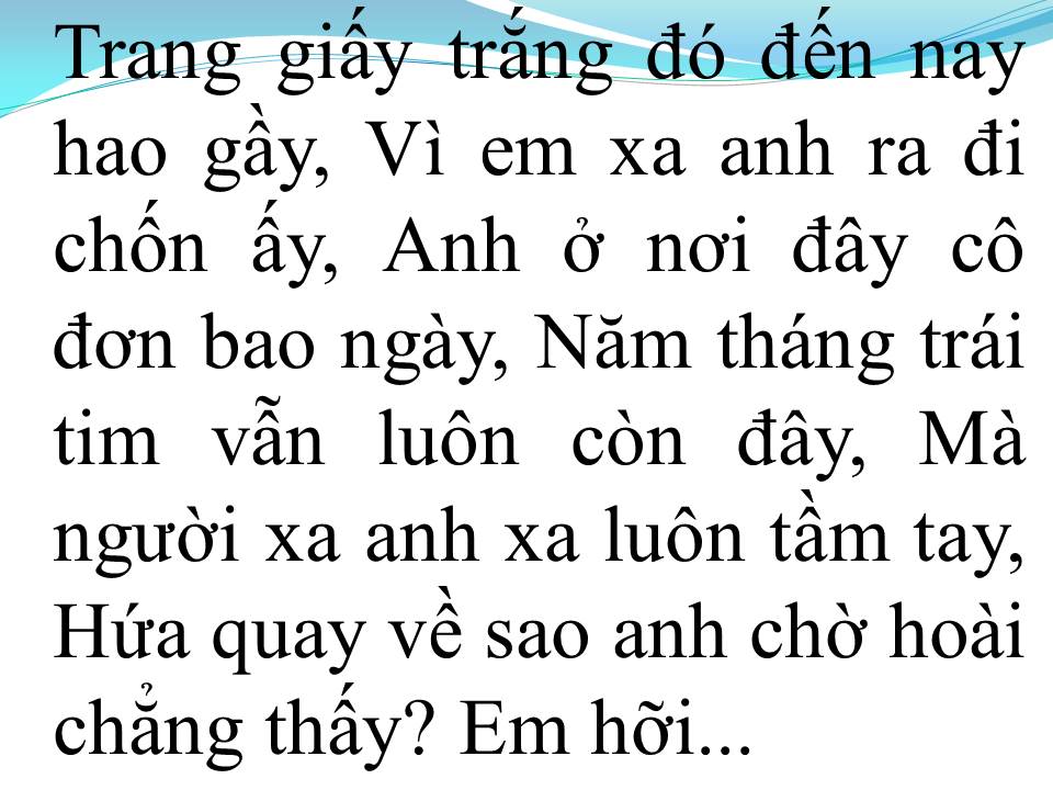 Lời bài hát TRANG GIẤY TRẮNG
