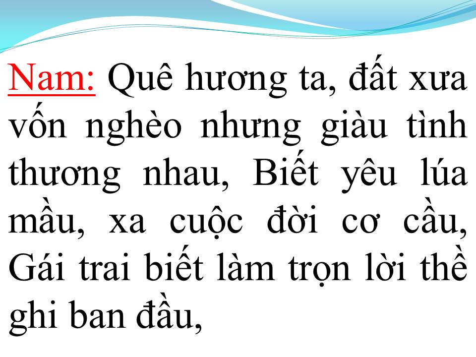 Lời bài hát TÌNH LÚA DUYÊN TRĂNG (SONG CA)