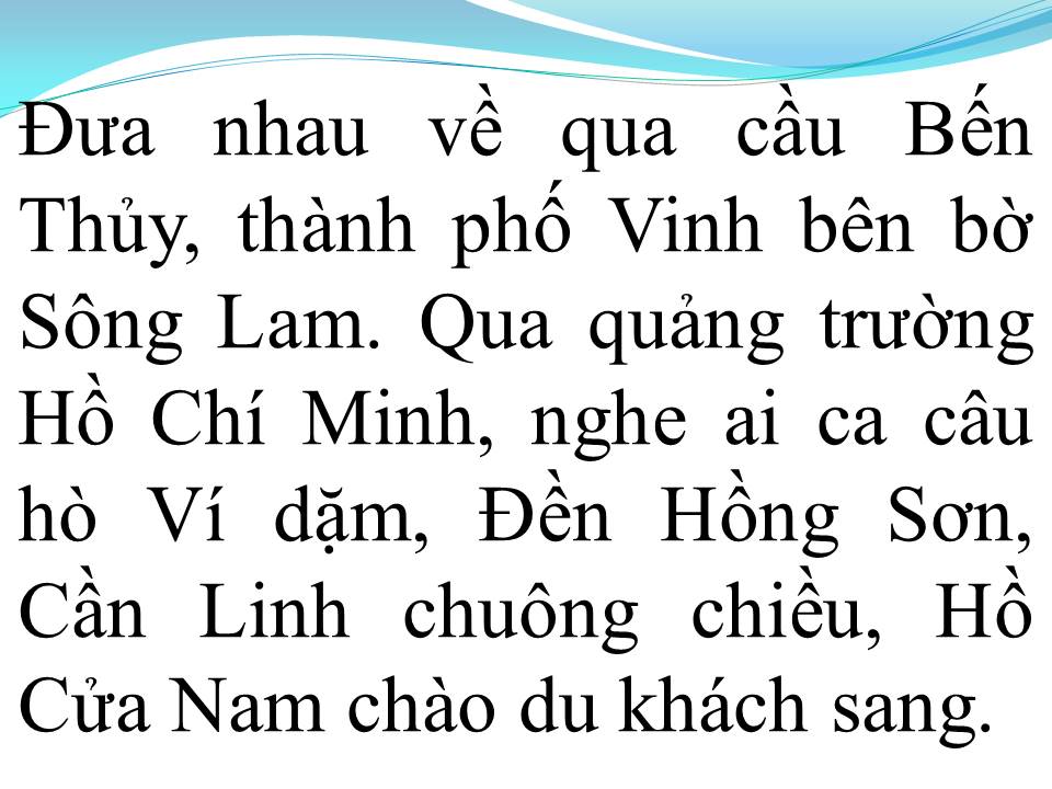 Lời bài hát VÒNG QUANH XỨ NGHỆ