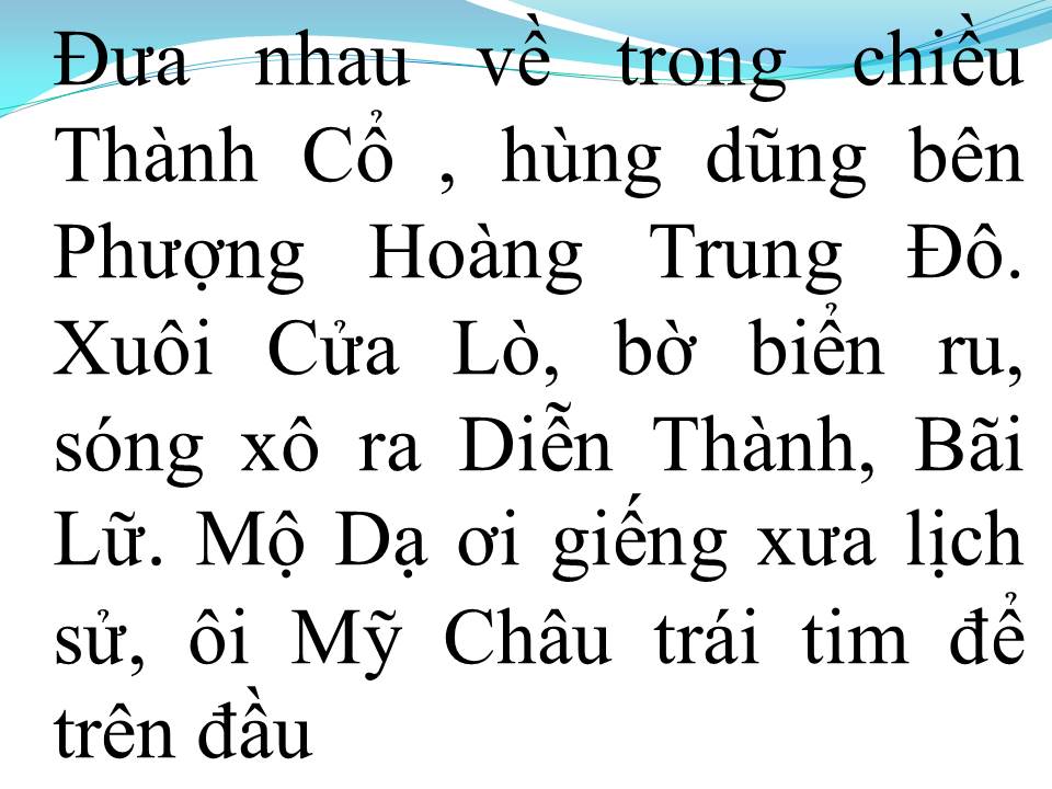 Lời bài hát VÒNG QUANH XỨ NGHỆ