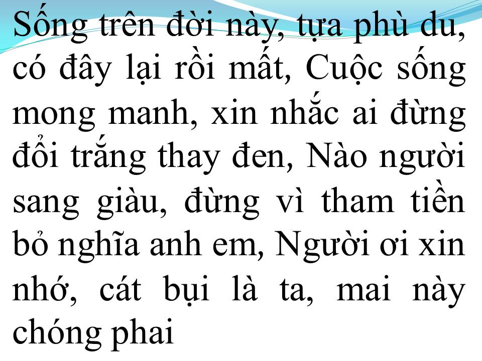 Lời bài hát TRỞ VỀ CÁT BỤI
