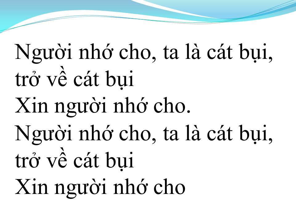 Lời bài hát TRỞ VỀ CÁT BỤI