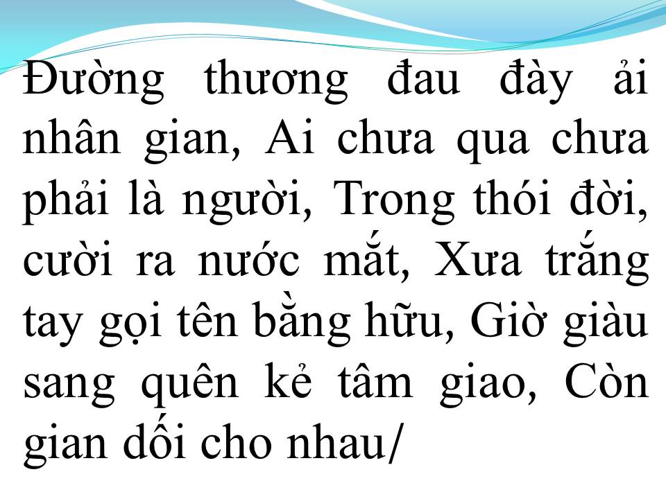 Lời bài hát THÓI ĐỜI