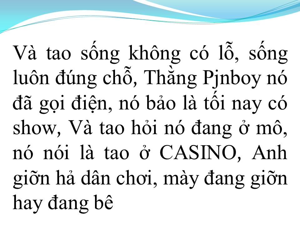Lời bài hát QUĂNG TAO CÁI BOONG