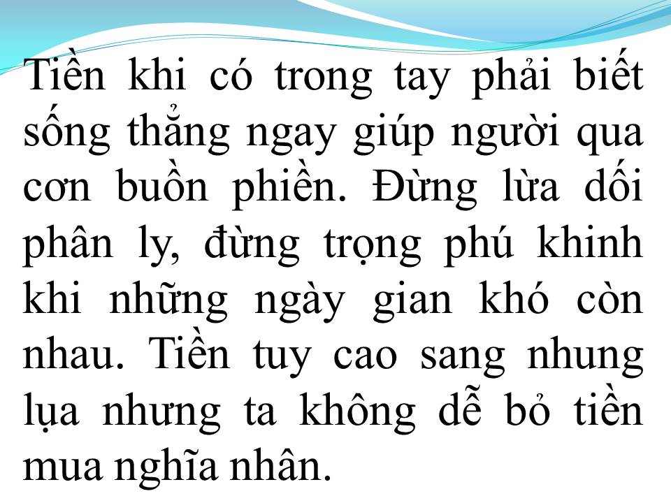 Lời bài hát TIỀN LÀ CÁT BỤI