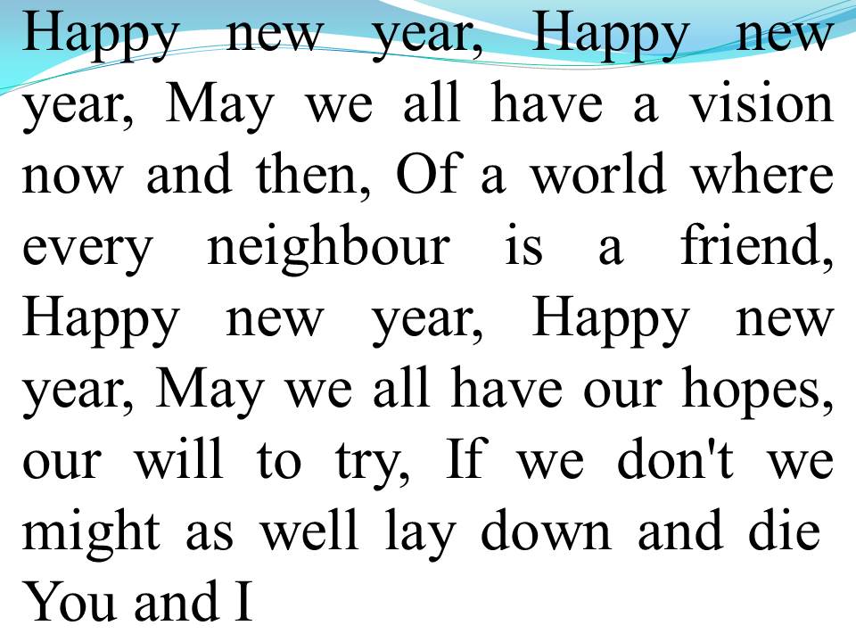 Lời bài hát HAPPY NEW YEAR