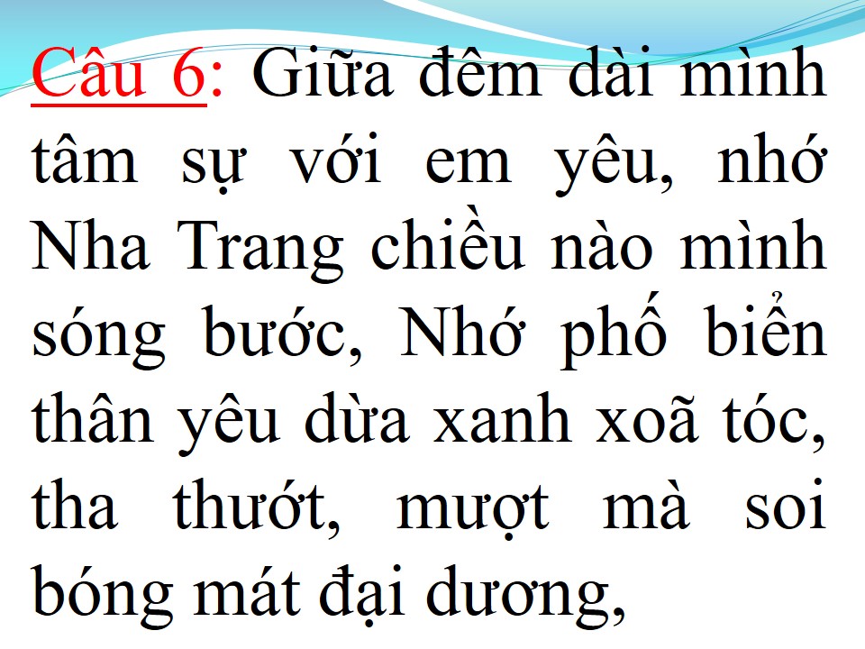 Lời bài hát NHỚ BIỂN NHA TRANG (TÂN CỔ)