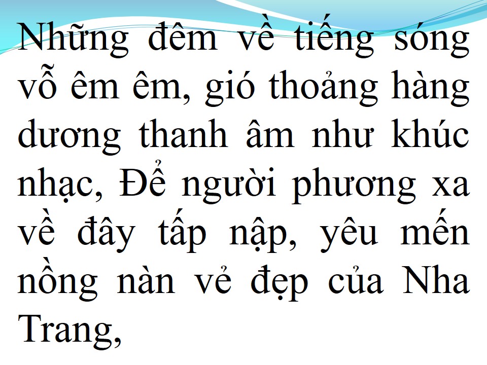 Lời bài hát NHỚ BIỂN NHA TRANG (TÂN CỔ)