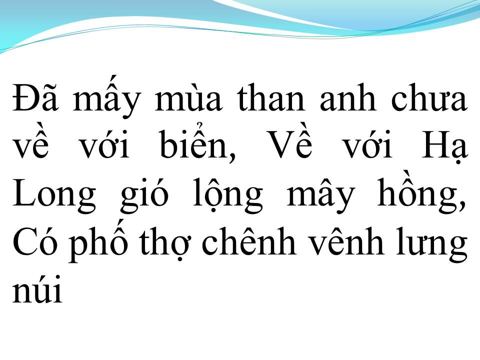 Lời bài hát HẠ LONG BIỂN NHỚ