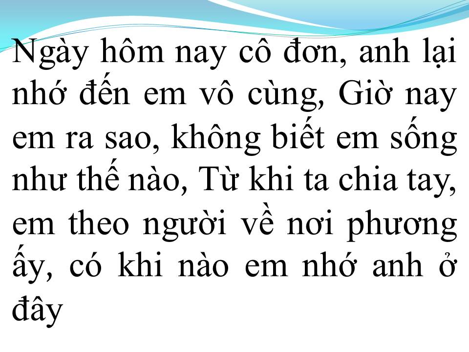 Lời bài hát ANH NHỚ EM NGƯỜI YÊU CŨ
