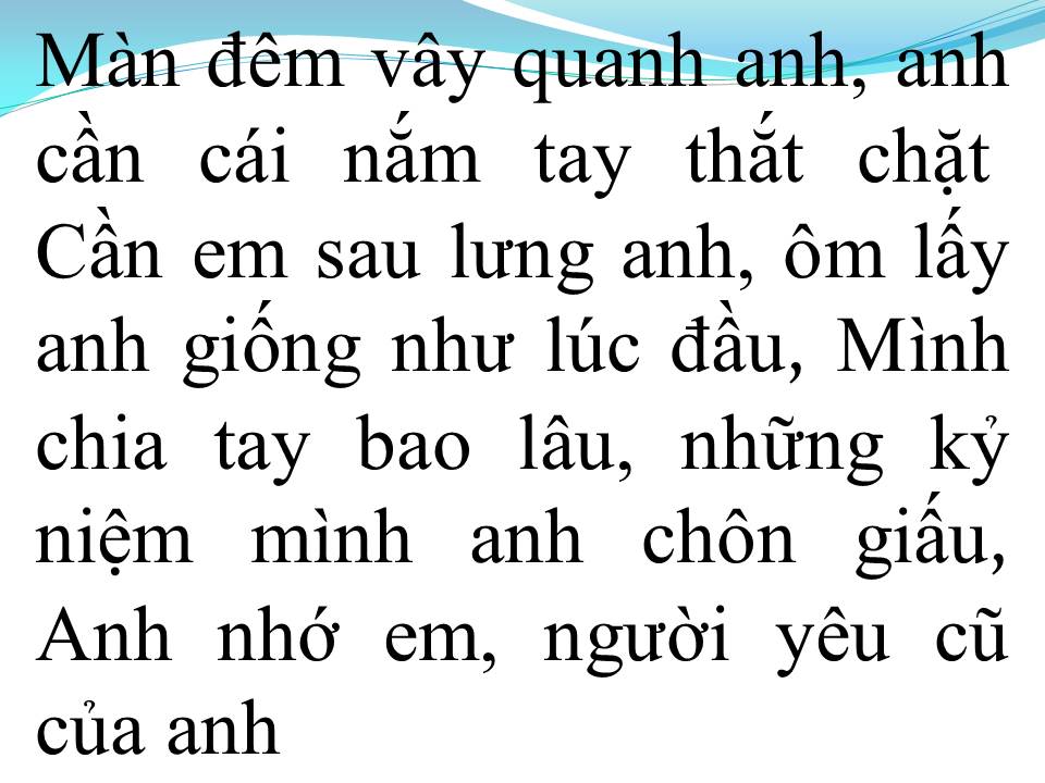 Lời bài hát ANH NHỚ EM NGƯỜI YÊU CŨ