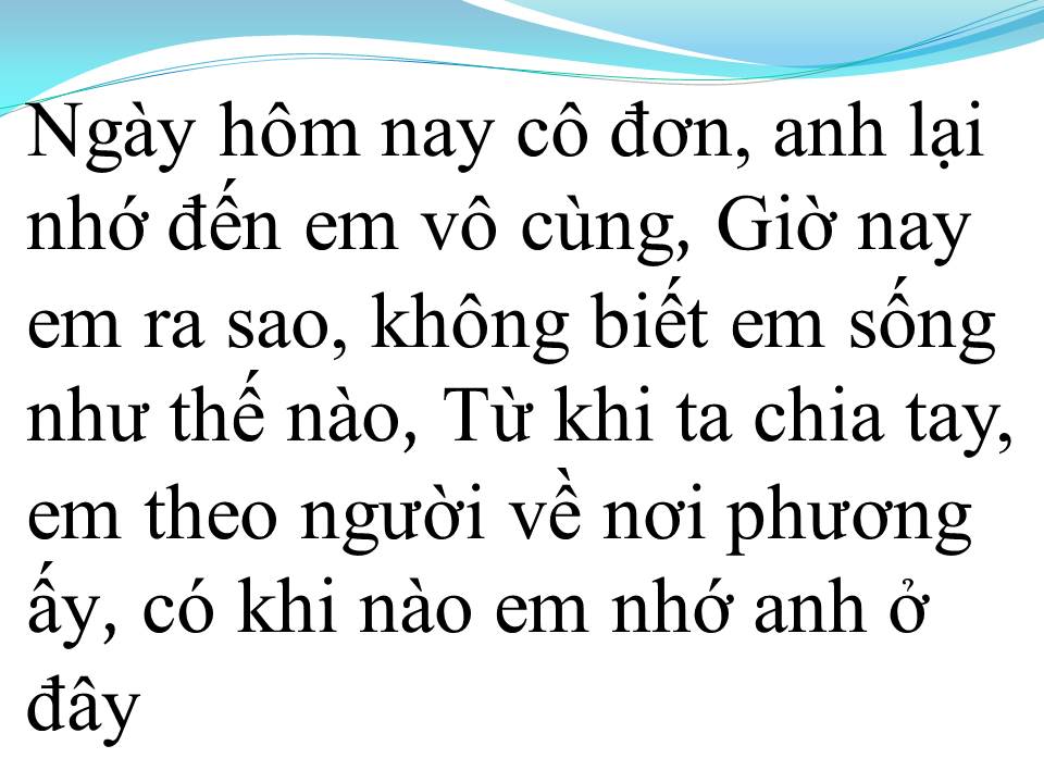 Lời bài hát ANH NHỚ EM NGƯỜI YÊU CŨ