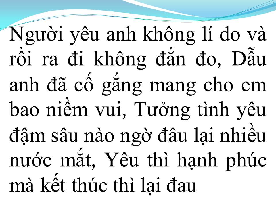 Lời bài hát ANH NHỚ EM NGƯỜI YÊU CŨ