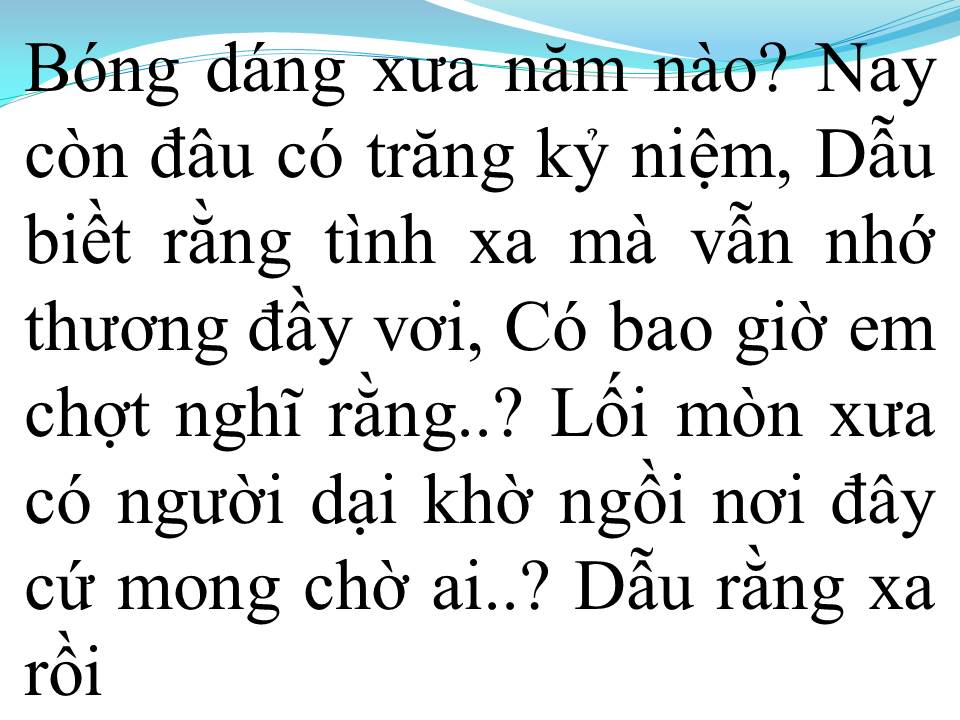 Lời bài hát LỐI MÒN KỶ NIỆM