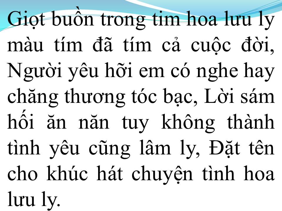 Lời bài hát CHUYỆN TÌNH HOA LƯU LY