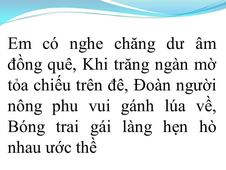 Lời bài hát TRĂNG VỀ THÔN DÃ