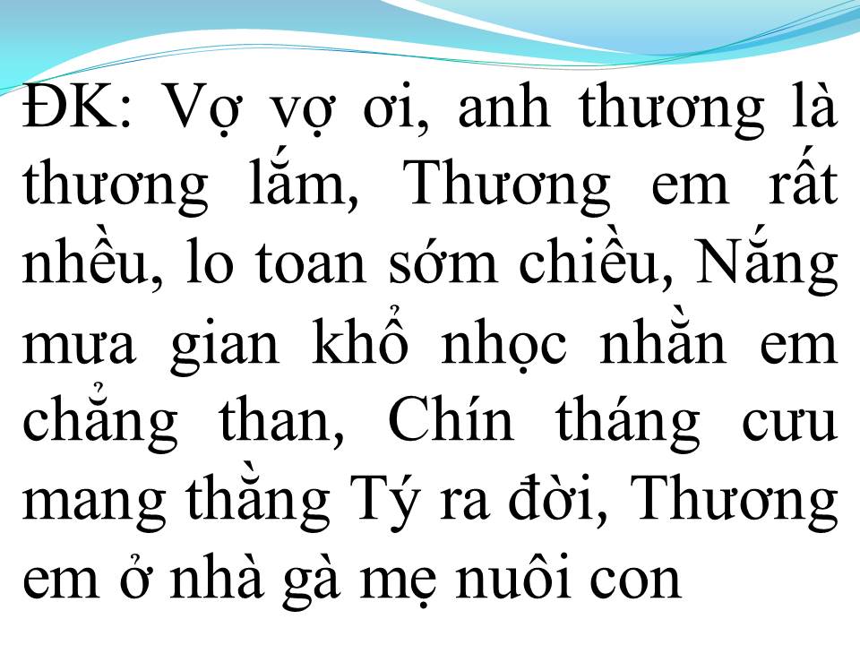 Lời bài hát THƯƠNG LẮM VỢ ƠI