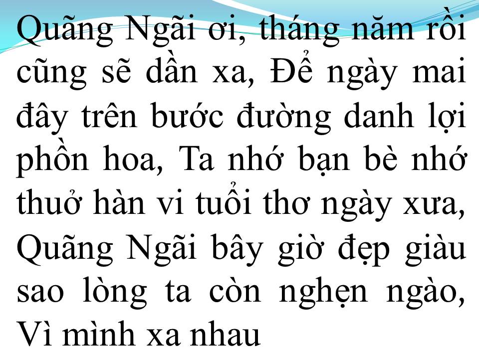 Lời bài hát QUẢNG NGÃI YÊU THƯƠNG