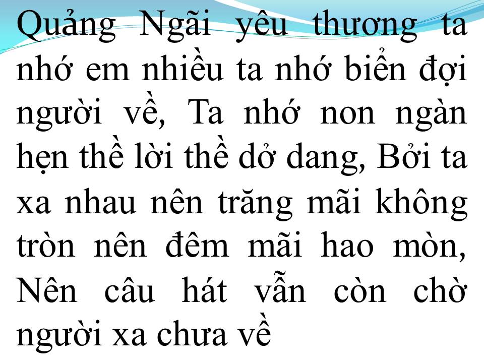 Lời bài hát QUẢNG NGÃI YÊU THƯƠNG