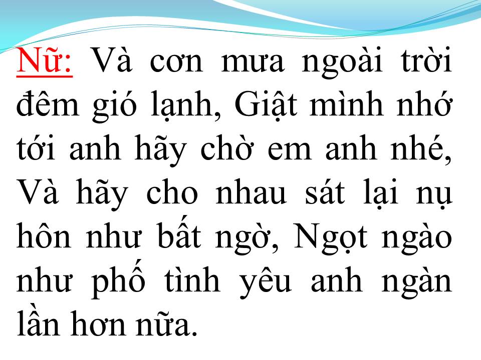 Lời bài hát CƠN MƯA TÌNH YÊU