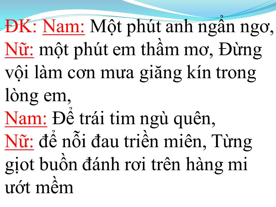 Lời bài hát CƠN MƯA TÌNH YÊU