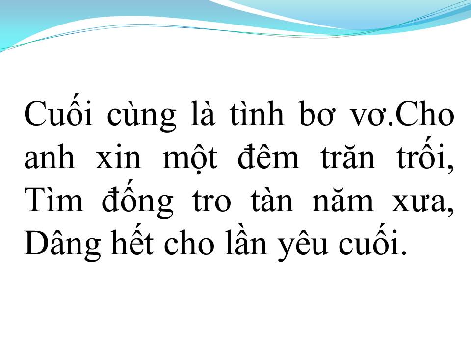 Lời bài hát TÌNH BƠ VƠ