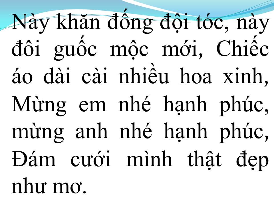 Lời bài hát ĐÁM CƯỚI NHƯ MƠ