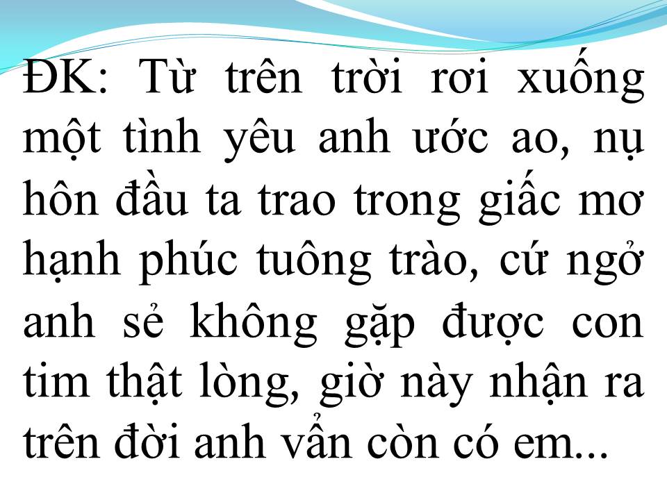 Lời bài hát TỪ TRÊN TRỜI RƠI XUỐNG