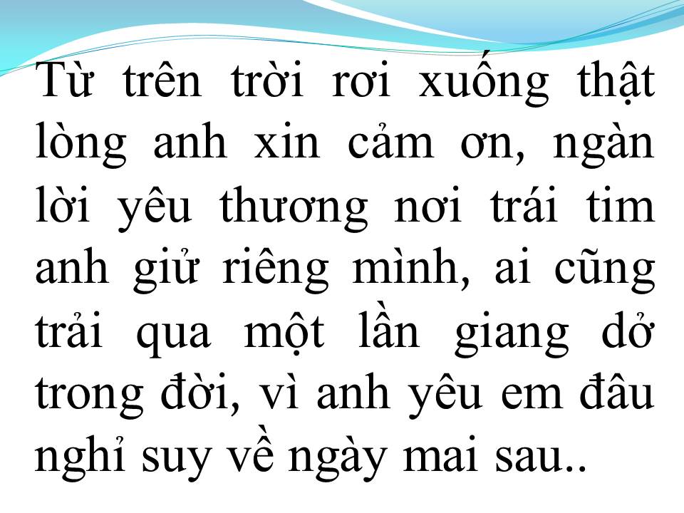 Lời bài hát TỪ TRÊN TRỜI RƠI XUỐNG