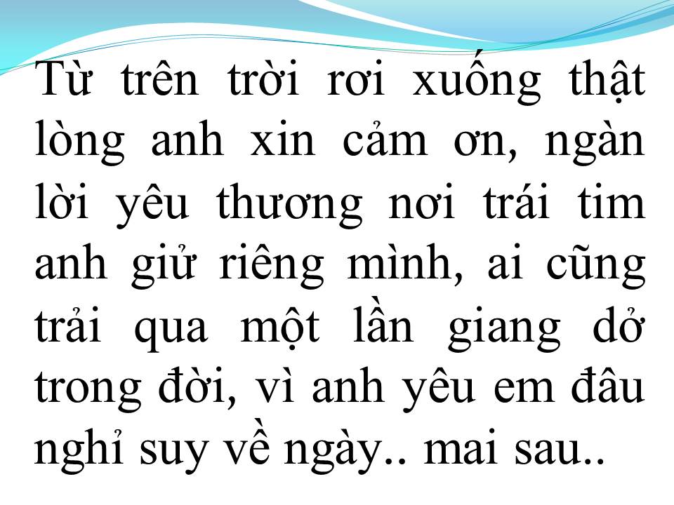 Lời bài hát TỪ TRÊN TRỜI RƠI XUỐNG