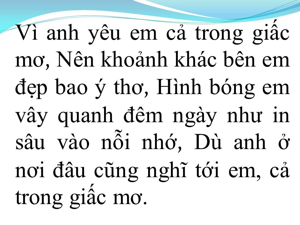Lời bài hát YÊU EM CẢ TRONG GIẤC MƠ