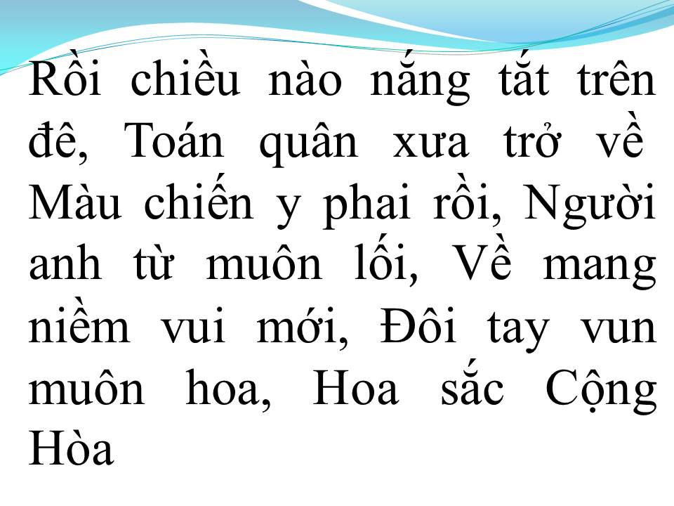 Lời bài hát ĐÒ CHIỀU