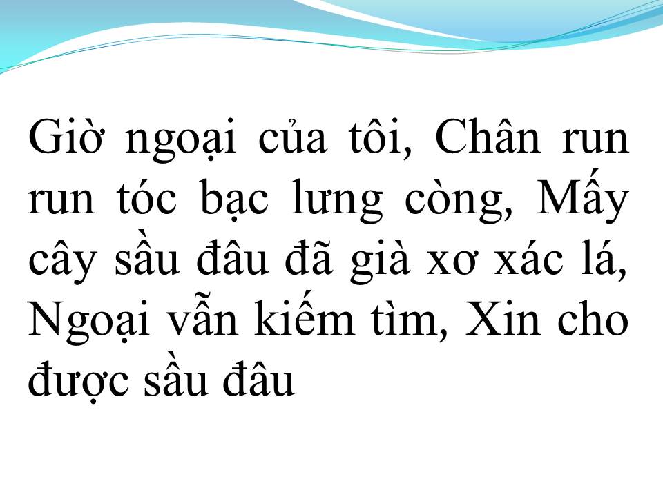 Lời bài hát SẦU ĐÂU QUÊ NGOẠI