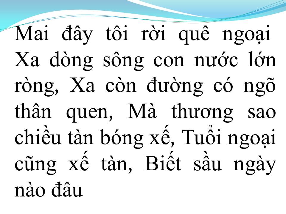 Lời bài hát SẦU ĐÂU QUÊ NGOẠI