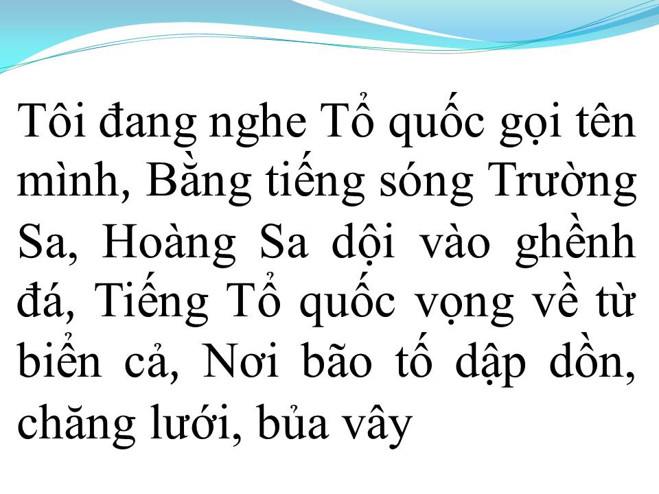 Lời bài hát TỔ QUỐC GỌI TÊN MÌNH
